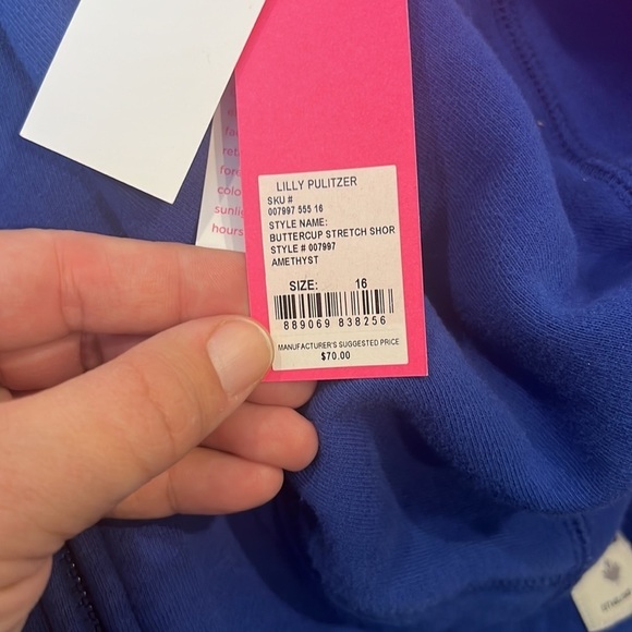 Lilly Pulitzer size 16 buttercup stretch shorts in colour amethyst - Picture 5 of 7